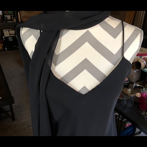 Long Paige Vintage New York Black Cocktail Dress with a Flirty Hem SHIPS FREE - Picture 3 of 11